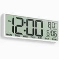 JALL Large Digital Wall Clock Battery Operated, Wall Clock with Big Numbers LCD Display, Digital Clock with Simultaneous Date Day Temperature, Auto DST, Clocks for Office, Gym, Bedroom, Elderly- White - color: A White Shell, size: 14.5 inches