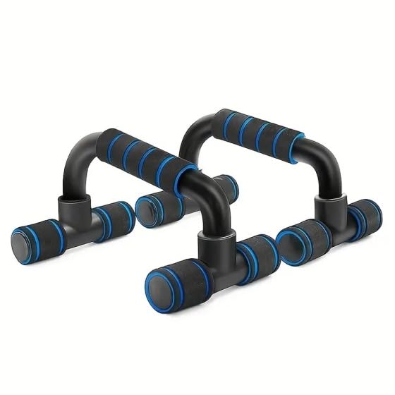 Holiday Gift Home Workout Equipment Push Up Bars - Universal Blue/Red/Green Pushup Rod with Cushioned Foam Grip & Non-slip Design - color: Blue black