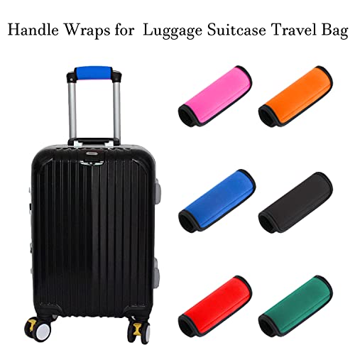 2 Pack Luggage Handle Wraps for Suitcase, Bright Color Comfort Soft Handle Covers (Blue) - color: Blue