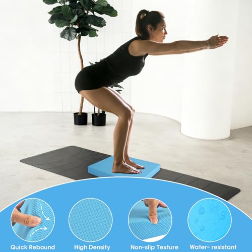 Balance Pad – Stability Trainer for Balance, Stretching, Physical Therapy, Exercise, Mobility, Rehabilitation and Core Training Non-Slip Closed Cell Foam Premium Balance Pad Knee Pad - color: blue