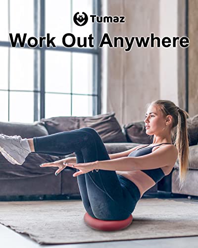 Tumaz Wobble Cushion - Wiggle Seat to Improve Sitting Posture & Stay Focused for Sensory Kids, Balance Disc to Core Strength & Flexible Seating [Extra Thick Balance Board, Pump Included Wobble Board] | Extra Thick | Supports Active Sitting | For Sensory K