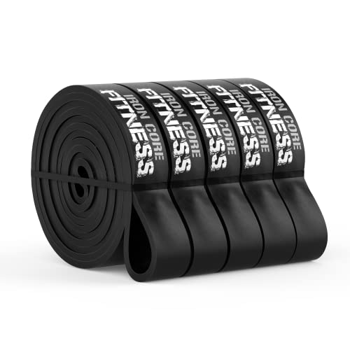 Iron Core Fitness Gym Quality Long Resistance Bands Multi Pack of 5- Loved by Fitness Pros for Group Workouts in Gyms, Boxes, Studios and Bootcamps. Perfect for Pull Ups, Strength Training, Mobility - color: #3 Black, Medium
