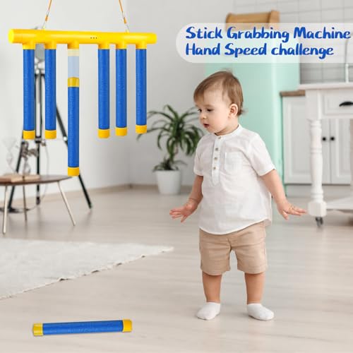 ATG Reflex Drop Sticks Challenge Game with Remote Control | 3 Adjustable Speed Modes Hand-Eye Coordination & Reaction Training Toy, Fun Catch Falling Sticks Game for Kids, Adults