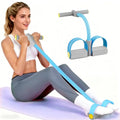 Pedal Resistance Bands with Handles, Durable 6-Tubes Multifunction Pedal Resistance Band, Natural Rubber Foot Pedal Resistance Bands, Fitness Resistance Bands for Abdomen, Waist, Arm, Leg - color: Blue