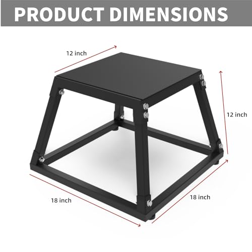 Hipicute Plyo Box Jump Platforms, 12 Inch Single Jumping Box for Men and Women for Home Gym,Black