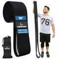 Premium 76" Extra Long Resistance Band for Working Out, 3" Wide Non-Slip Fabric Exercise Band for Stretching, Yoga, Strength Training & Physical Therapy - color: Black