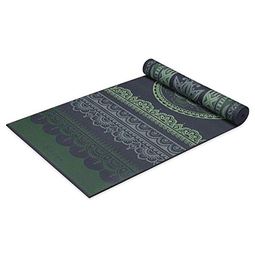 Gaiam Yoga Mat - Premium Print Reversible Extra Thick Non Slip Exercise & Fitness Mat for All Types of Yoga, Pilates & Floor Workouts - color: Boho Folk