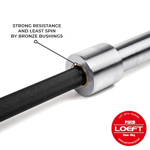 Super Squat Barbell, 102in/ 8Ft Olympic Barbell for Powerlifting 35MM 66lb, Squat Bar for 2500 lbs Weight Capacity 205K PSI, Weight Bar Fit 2" Weights (Black)