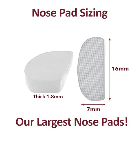 Setex Gecko Grip 1.8mm Thick Anti Slip Eyeglass Nose Pads, (5 Clear Pair) USA Made, 2500 Innovative Microstructured Fibers per Nose Pad, 1.8mm x 7mm x 16mm - size: 5 Pair Clear