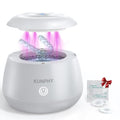KUNPHY Ultrasonic Retainer Cleaner Machine, 48kHz Dental Cleaning Pod Home | 4 LED Light 48KHz Ultrasound Portable Mouthguard Night Guard Cleaner, IPX7 Waterproof, Quiet 45dB, Overheat Protection, White - size: 200ML