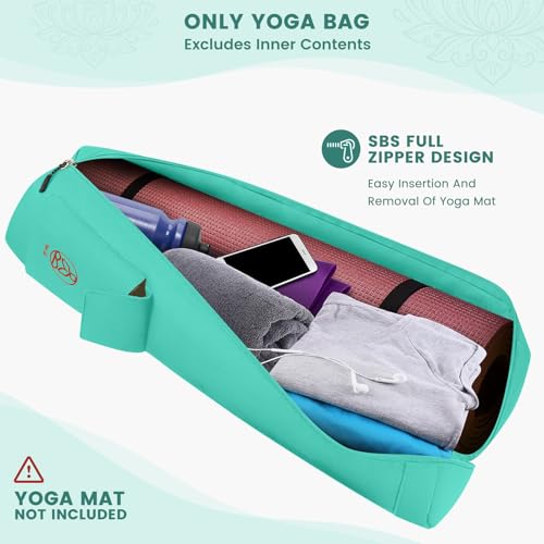 Gonex Yoga Mat Bag with Full-Zip Design, Fits Most Mats | 600D Oxford Fabric, Wet Pocket, Front Zip Pocket, Adjustable Strap, Fits Mats up to 26" - color: Green