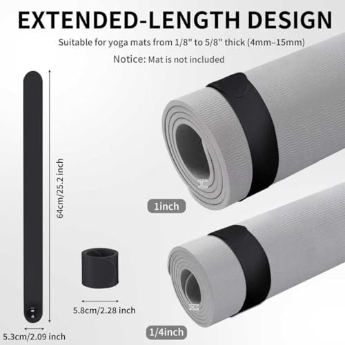 Yoga Mat Carrier Strap, Adjustable Thick Straps Sling for Carrying Large Mats, Stretching Band - color: Slap Band Black
