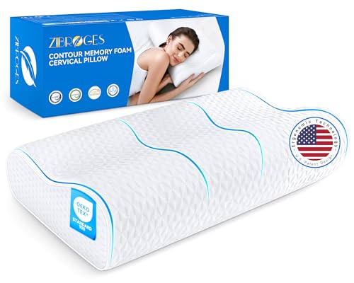 Cervical Neck Pillow King Size - Cooling Adjustable Sandwich Dynamic Memory Foam Pillows for Sleeping, Contour Pillow Ergonomic Orthopedic for Side, Back & Stomach Sleepers Soft, White - size: King Size 27.5"L x 15.7"W Soft