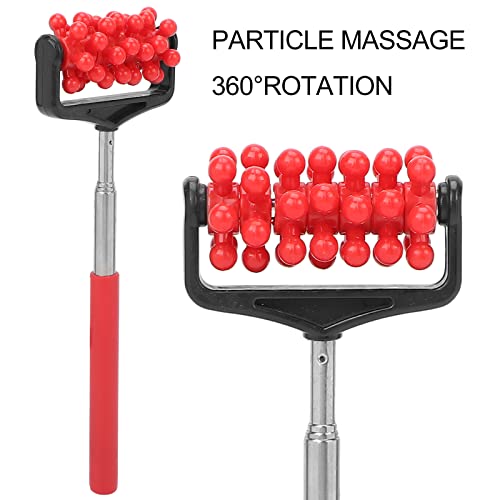 YUYTE Telescopic Massager Back Roller Adjustable Massage Adjustable Massage Stick Head Musle Scratcher Extendable with for Men Women[Red]