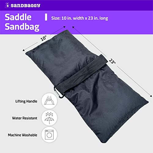 Empty Saddle Sandbags with Carabiner Clip (up to 25 lb. Capacity) - Photography, Tents, Tri Pods, Backdrops, Canopies, Light Stands - Water & UV Resistant