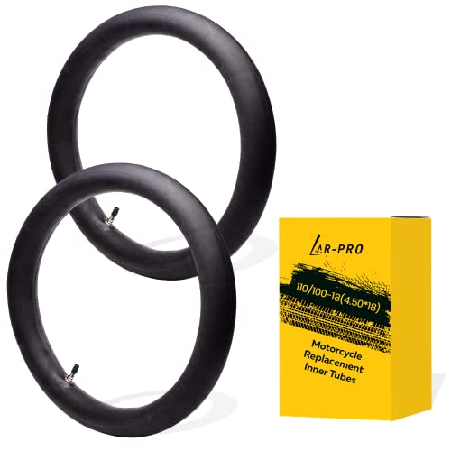 (2-Pack) 110/100-18 (4.50 X 18) Motorcycle Inner Tubes - 18 Inch Dirt Bike Natural Rubber Tubes - Pinch and Puncture-Resistant Tubes - TR4 Valve Stems - Designed for Off-Road and Motocross Tires - size: 110/100-18 (4.50 x 18)