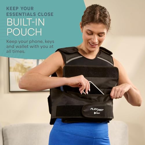 Lifepro Adjustable Weighted Vest for Women & Men - Flexvest 15 or 20 lb Workout Vest – Reflective Fitness Weight Vest with Phone Pocket for Running, Cardio, Strength Training - size: Women