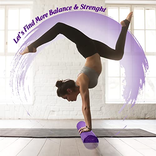 Yes4All High-Density EPP Half Round Back Roller Foam, Exercise Foam Roller for Yoga, Pilates & Stretching - 12, 18, 24, 36 inch - color: Purple, style: 36 inch
