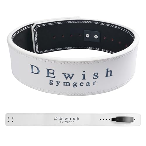 Weight Lifting Belt, 10mm Thick, 4-Inch Wide Heavy Duty Leather Lever Gym Belt, Ideal for Weightlifting, Squats, Deadlifts, Powerlifting, Cross Training and Weight Training - color: White, size: S(31"-36")