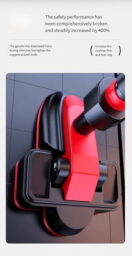 Home Indoor Kids Pull-Up Bar, No-Drill Wall-Mounted Single Bar for Children, Home Fitness Equipment - color: Black red load-bearing capacity 1190lb