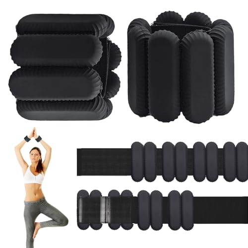 Pilates Wrist & Ankle Weights for Women, Wearable Strong Arm & Leg Weights Set of 2, Adjustable Ankle Weights for Walking, Yoga, Dance, Barre,Gym - color: Black, size: 1lbs x2