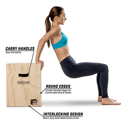 GoSports Fitness 3-in-1 Plyo Jump Box - Small, Standard, or XL - Launch Box Exercises for All Skill Levels - style: Standard - 16 Inch x 20" x 24 Inch