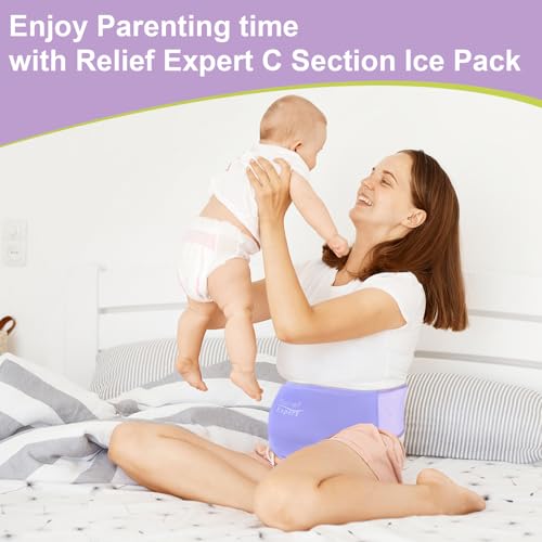 C-Section Gel Ice Pack for Post-Op Recovery – Belly Binder for C-Section, Hot & Cold Therapy for Postpartum Recovery, Soft Gel Ice Wrap for Incision Protection, Reduces Swelling and Discomfort, Purple