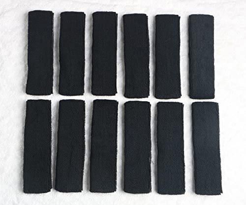 Cotton Sweatband Headbands,Pack of 12,Elastic Stretchy Sport Terry Cloth Sweat Bands,Yoga Workout Fitness Exercise Basketball Headband - color: 12pcs x black cotton sweatband headbands