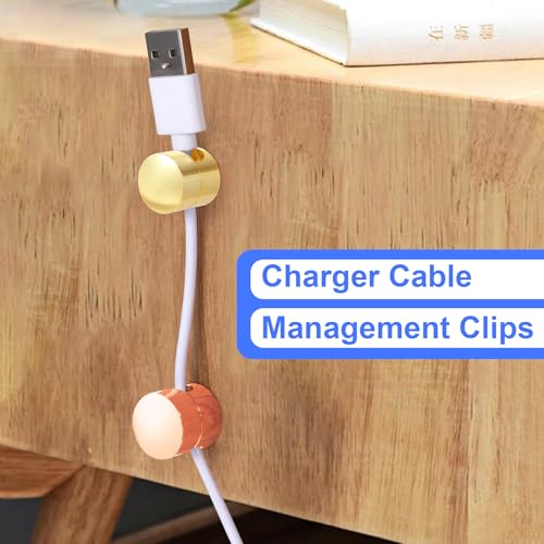 SmallCat 3 Sets Charger Holders for Cords, Adjustable Cable Anchor Holders, Adhesive Metal Cord Clips, Cable Management Wire Organizers for Desk, Office, Nightstand - Gold, Red Bronze, Rose Gold - color: Gold, Red Bronze, Rose Gold, size: 3 Sets