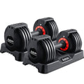 AOTOB Adjustable Dumbbell Set 25/55 Lbs (Pair), Fast Weight Adjustment with Anti-Slip Turning Handle, Space-Saving for Home Gym, Strength Training Equipment for Men & Women - color: 25lbs Black-Pair-Prime