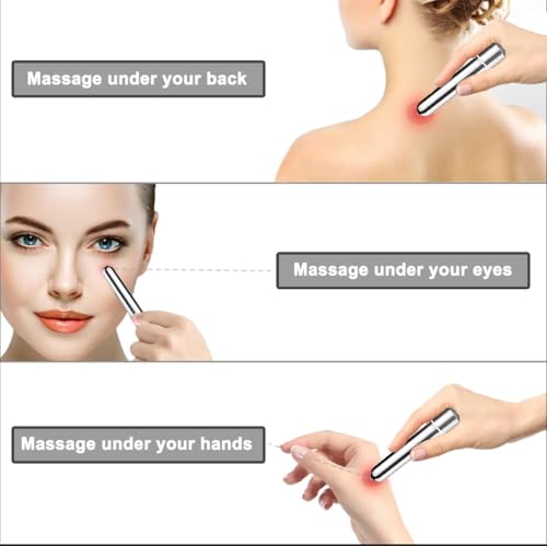 Cordless Handheld Mini Massager for Face, Finger, Neck, Shoulder, Electric Back Massage, Massage Stick Tool for Relaxion (Sliver) - color: Sliver