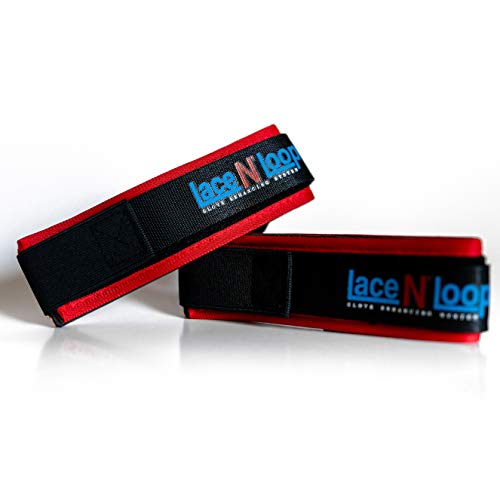 Lace N Loop Straps (Pair) - Lace-Up Boxing Glove Converter - color: Red & Black