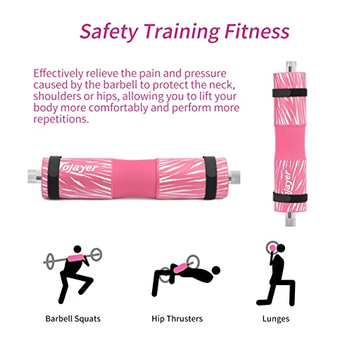 Squat Pad Barbell Pad for Workout, Neck & Shoulder Protective Foam - color: Pink