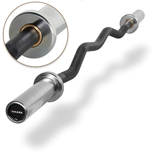 XMark EZ Curl Bar or Olympic Weight Set with EZ Curl Bar, Weight Plate Set - style: BAR ONLY