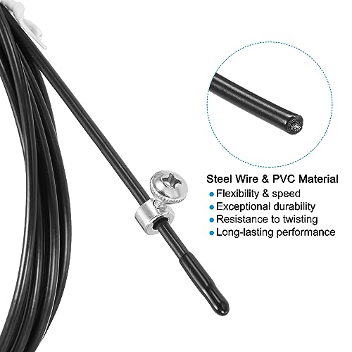 PATIKIL Speed Jump Rope Replacement Cable, Professional Skipping Rope Steel Wire Replace for High Speed Jump Ropes - color: Black