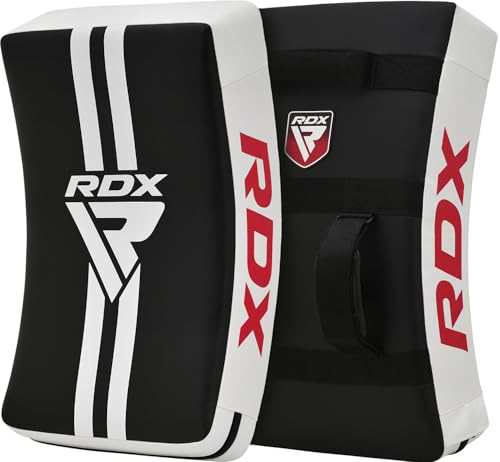 RDX Kick Shield Muay Thai Kickboxing, Heavy Curved Kicking Striking Body Pad, Punching Foot Target MMA Boxing Training, 3 Padded Handles, Martial Arts Karate TKD Taekwondo (ONE PAD ONLY)