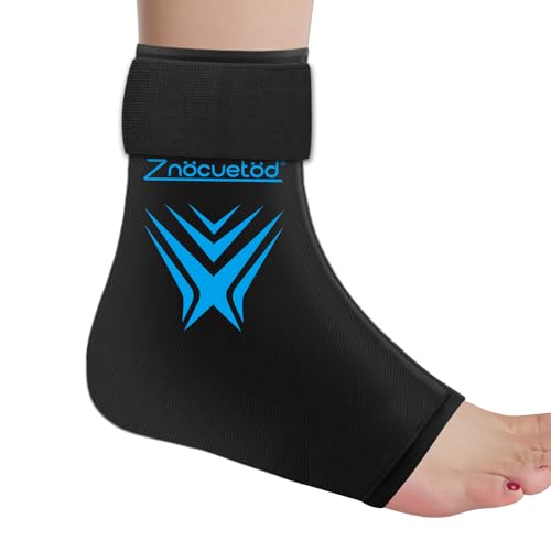 Ankle Ice Pack Wrap for Swelling, Reusable Foot Heel Gel Ice Pack for Injuries Sprained, Hot Cold Therapy Sock Compression for Plantar Fasciitis Pain Relief, Achilles Tendonitis - style: Ankle-Black