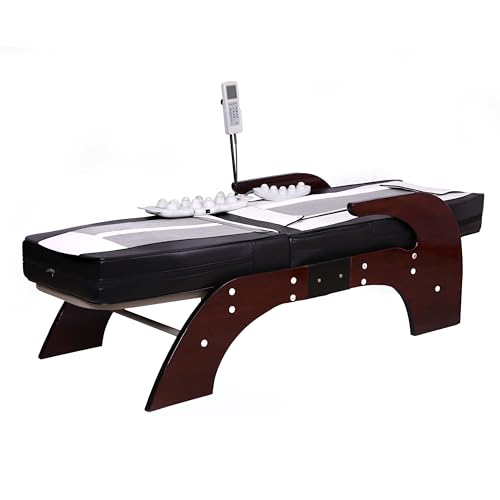 Premium Jade Roller Far Infrared Full Body Massage Bed Table (Black) - size: Full Body Massage Bed