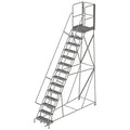 Tri-Arc RWSR114242-XR 14-Step Gateway Rear-Exit Steel Rolling Ladder with 30" Deep Top Platform, Grip Strut Tread with Handrails, 24" Wide Steps - size: 14-Step, style: Grip Strut Tread