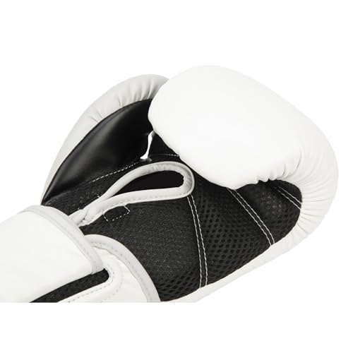 Everlast Powerlock 2 Hook & Loop Boxing Gloves | Fight Training Gloves | Hook and Loop with Durable Hand & Wrist Support | Heavy Bag & Fitness Training - color: White / Gray, size: 12 oz