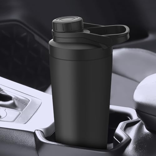 Greatyos Stainless Steel Shaker Bottle with Noise-Free Design - Patented 24 oz Insulated Metal Shakers Bottles Cup for Protein Mixes and Pre Workout 100% Leak Proof (Black) - color: Black