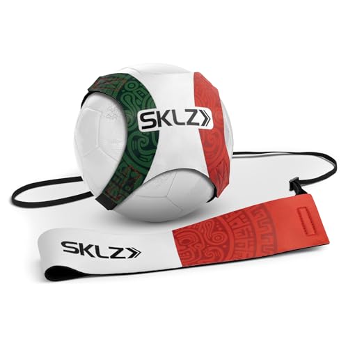 SKLZ Star-Kick Solo Soccer Trainer | Hands-Free Kicking and Passing Practice | Adjustable Cord and Waistband | Multiple Ball Sizes | Youth Players |Perfect for Enhancing Ball Control Skills - color: Mexico