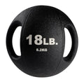 Body-Solid Exercise Medicine Balls, Heavy-Duty Non Slip Rubber Grip with Dual Handles Medicine Ball for Weights Training, Weightlifting & Core Workouts - size: 18 lb