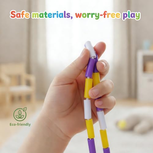 HEREROPE Jump Rope for Kids Ages 4-7 8-12, Hard Shatterproof Beads, Adjustable 7.2FT Tangle-Free Jump Rope for Boys Girls, School PE Fitness Outdoor Exercise - color: Yellow White