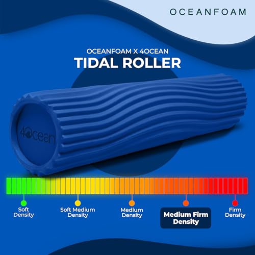 Oceanfoam x 4ocean Roller (Royal Blue) – Limited Edition Muscle Roller for Back Pain & Yoga - High Density Foam for Physical Therapy - Textured for Deep Tissue Massage - size: Full Size (20" x 5")