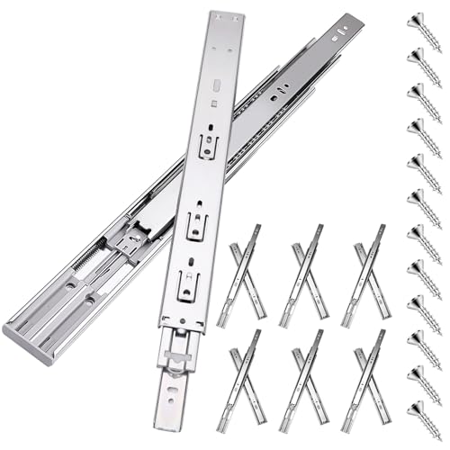 Sulawskys Soft Close Drawer Slides 18 Inch, 6 Pairs – Full Extension 100LB | (12 Pcs) Side Mount Full Extension Ball Bearing Drawer Glides, Heavy Duty 100 LB for Kitchen Cabinets, Dresser, Wardrobe - size: 18inch-450mm
