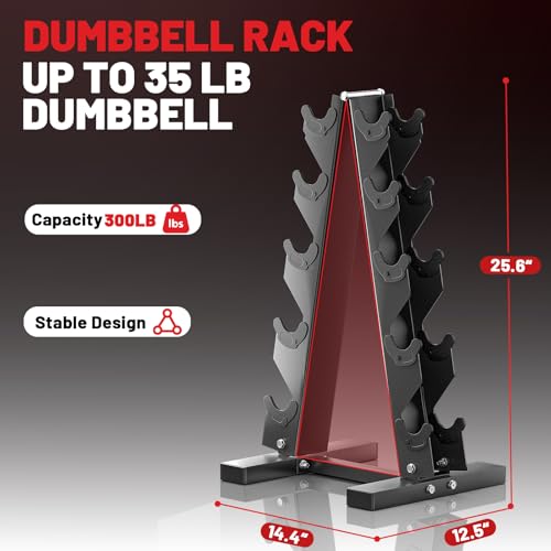Hex Dumbbell Sets with Rack, 85-560lb Dumbbell Weight Set & Storage Rack | PAPABABE Dumbbell Set with Stand, Rubber Dumbbell Weight Set, Multiple Options Hand Weight for Strength Training - size: 120lb (15, 20, 25lb)x2& Rack