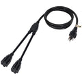 2 Way Power Cord Splitter Cable 6 Ft-3 Prong 1 to 2 Extension Cord-Outlet Saver-Elecan Male to Female Y Splitter Power Extension Cable Strip–UL Certified SJTW 16 Gauge 13 A/125 V–Black - size: 6 FT