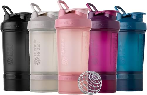 BlenderBottle Shaker Bottle with Pill Organizer and Storage for Protein Powder, Classic V2 ProStak System, 22-Ounce, Tan - color: Tan