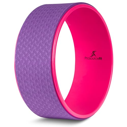 ProsourceFit Yoga Wheel Prop 12” for Improving Yoga Poses, Backbends, Flexibility, Balance, Stretching, Relaxation - color: Purple/Pink